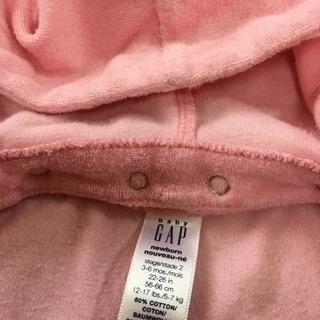 baby GAP パイル地 ロンパース ピンクの画像