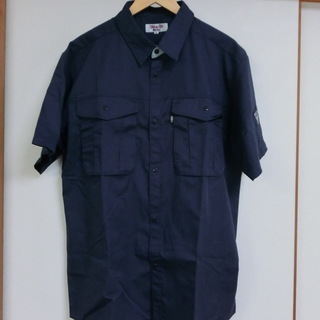 作業着ｓ5　半袖シャツ　3Ｌ　紺　中古　