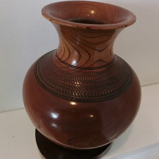 台座付き木製花瓶　値下げ　の画像