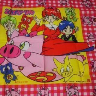 ぶたのキャラクターのハンカチ