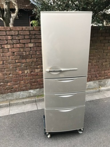 4ドア355Lサンヨー冷蔵庫SR-361G白