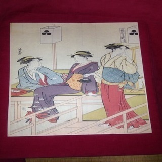 浮世絵 清長画 四條河原夕涼 国立博物館臓版