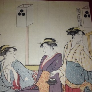 浮世絵 清長画 四條河原夕涼 国立博物館臓版の画像