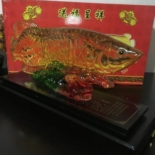 最終値下げ★早い者勝ち★１点限定★希少価値あり★招財金龍魚置物の画像