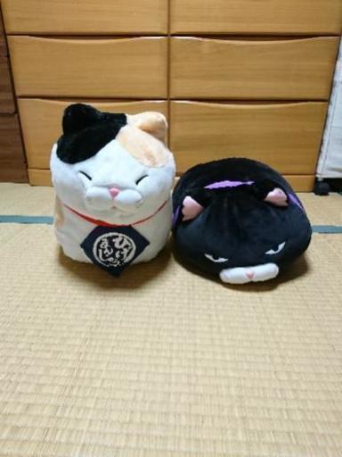 ひげまんじゅうBIGぬいぐるみ◇みーさま、黒豆二点セット♪