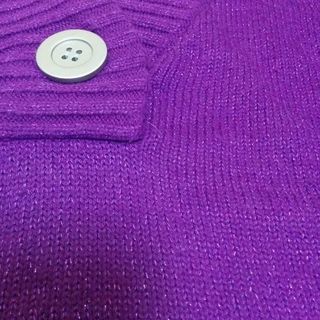美品✨パープルラメいり　あったかニット　Mの画像