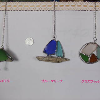  ハンドメイド　全て手作り　シーグラス　①パラソルメモリー　②ブ...