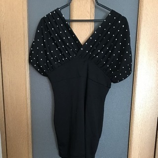 ＊美品ラインストーン付ブラックワンピース＊