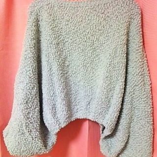 未使用/ﾌﾜﾓｺﾆｯﾄ/ﾓﾓﾝｶﾞ袖/ﾘｽﾞﾘｻ/ﾌﾞﾙｰ(白もあります)の画像