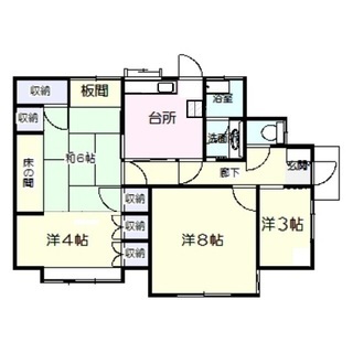 倉吉市余戸谷町　平屋一戸建て３SＤＫ　駐車場２台込共益費無し５．２万 - 倉吉市