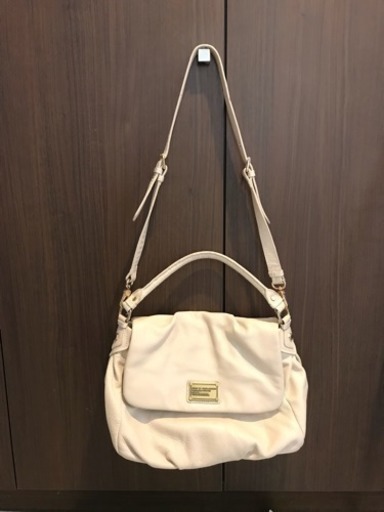 値下げ！MARC BY MARC JACOBSレザーショルダーバック☆本革2wayハンドバッグオフホワイトマークバイマークジェイコブス