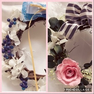 人気のリースとハーバリウムのセット🌸の画像