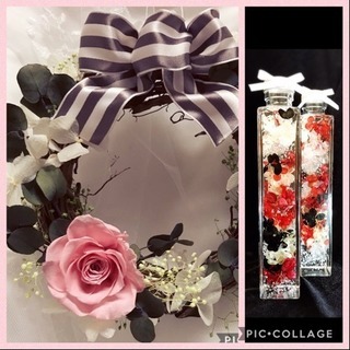 人気のリースとハーバリウムのセット🌸