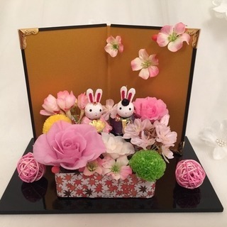 プリザーブドフラワー ひな祭りレッスン