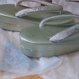 草履・鞄セット(シルバー)の画像