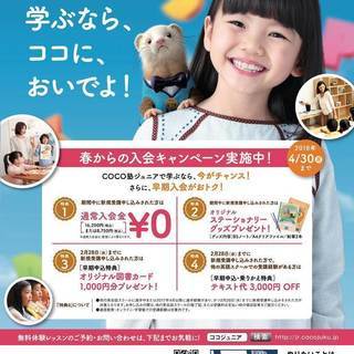 子供英会話COCO塾ジュニア「春からの入会キャンペーン」実施中！の画像