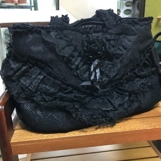 黒レースフリルバッグ   新品   お値下げしました！の画像