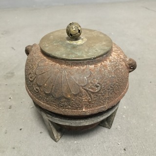 ☆アンティーク　龍文堂　銅蓋　茶釜