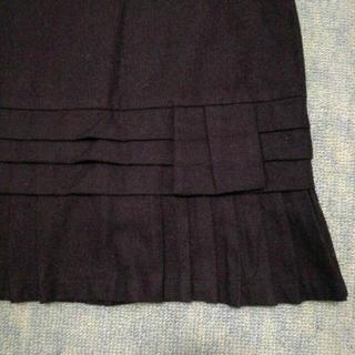 未使用♪Mサイズ 前裾プリーツスカート ブラックの画像