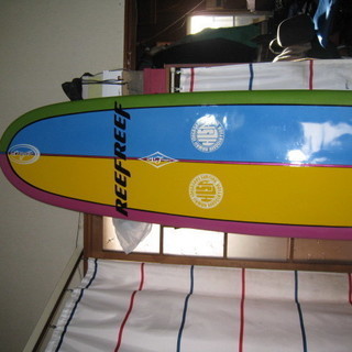 ロングボード　Ｍモーメンツ長さ9.4Ｆ修理済みカラーリングリメイク品の画像