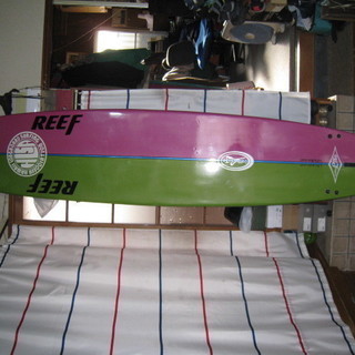 ロングボード　Ｍモーメンツ長さ9.4Ｆ修理済みカラーリングリメイク品の画像