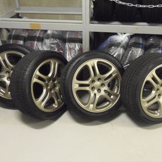 夏タイヤ 215/45R17 2017年製 スバル純正アルミ 4本セットの画像
