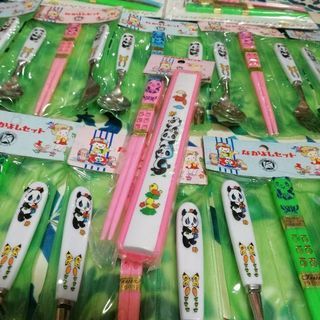 昭和レトロパンダ子供用お箸フォークスプーンなど13セットの画像