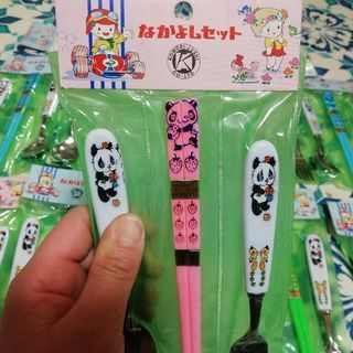 昭和レトロパンダ子供用お箸フォークスプーンなど13セットの画像