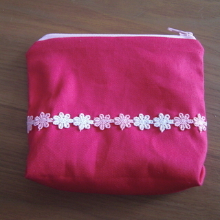 ハンドメイド　ポーチ　ファスナーポーチ　大小セット