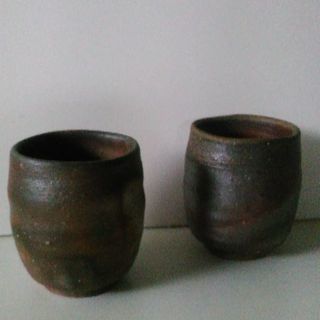 備前焼 湯飲み2個🍵【未使用】出井尚文 作 酒器としても🆗の画像