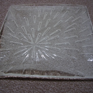 ガラスの平皿（未使用品）の画像
