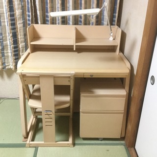 学習机 学習デスク イス 引き出し ライト付き　オカムラ