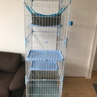 猫 キャットケージ3段 ハンモック付！の画像