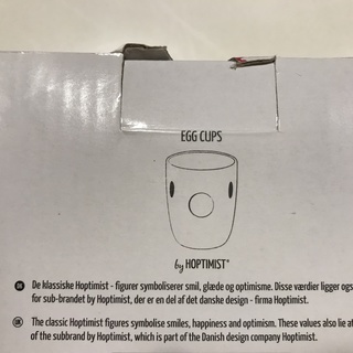 デンマークのHOPTIMISTのエッグカップ　新品未使用　2個セット箱入りの画像