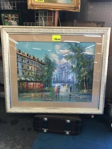 豪華 油絵 凱旋門 幅123センチ