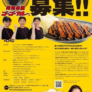 ゴーゴーカレーのオープニング店舗スタッフ大募集の画像