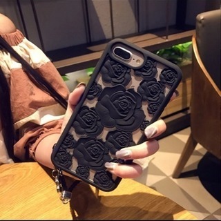 iPhone X シリコンケース 薔薇