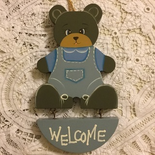 トールペイント クマの壁飾り WELCOMEボード の画像