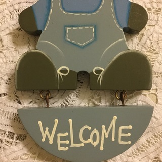 トールペイント クマの壁飾り WELCOMEボード の画像