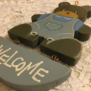 トールペイント クマの壁飾り WELCOMEボード の画像