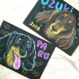 ペット似顔絵【ワークショップ】チョークアートの画像