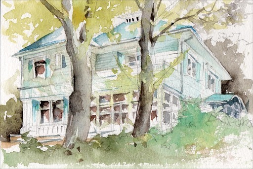 水彩画 神奈川県庁 水彩画 神奈川県庁