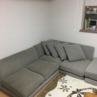 ソファー L字 三分割 ニトリ 使用感ありの画像