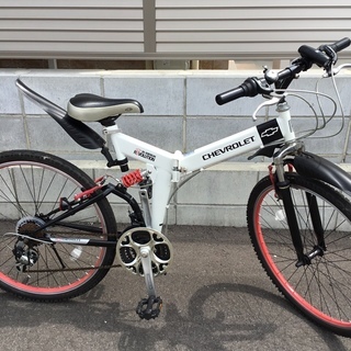 ★シボレー 折りたたみ自転車 シマノ １８段変速 マウンテンバイク ダブルサスペンション搭載