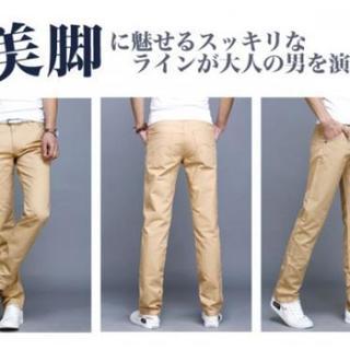 新品★さらっと快適スリム サマーチノパンツ★メンズ 美脚シルエッの画像