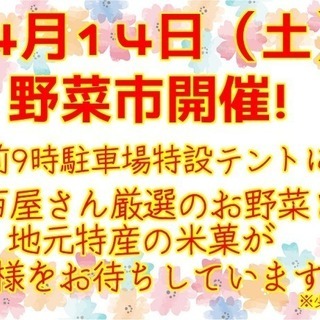あおぞら野菜市開催！（少雨決行）