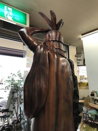 インディアン 人物大　半額値下☆74468 H2200 木製無垢