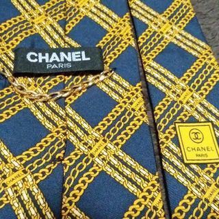 シャネル CHANEL チェーン チェック ネクタイの画像