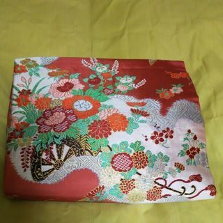 アンティーク☆名古屋帯 ピンク 菊 牡丹 御所車