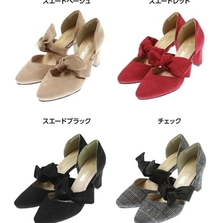 新品★リボン パンプス★Ｌサイズ３色有の画像